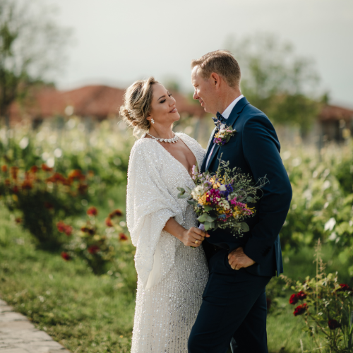 Destination vineyard wedding in Kakheti Georgia surrounded by rolling vineyards