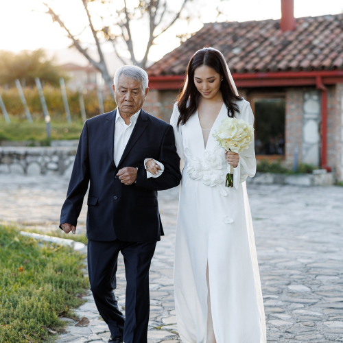 Outdoor wedding ceremony in Kakheti vineyard Georgia