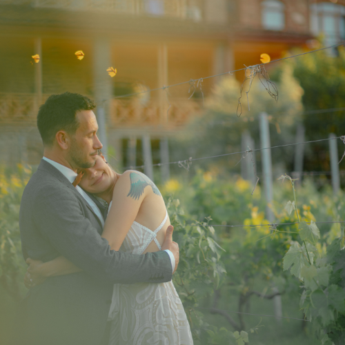 Destination vineyard wedding in Kakheti Georgia surrounded by rolling vineyards